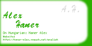 alex haner business card